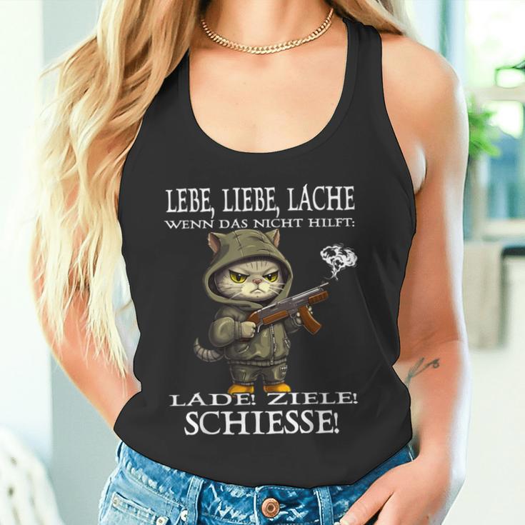 Lebe Liebe Lache Wenn Das Nicht Hilft Lade Ziele Saying Tank Top