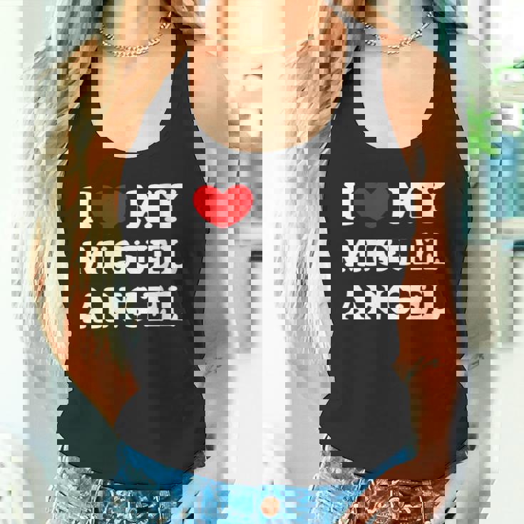 I Love My Miguel-Angel Amo A Mi Miguel-Angel Cuello Camiseta sin mangas