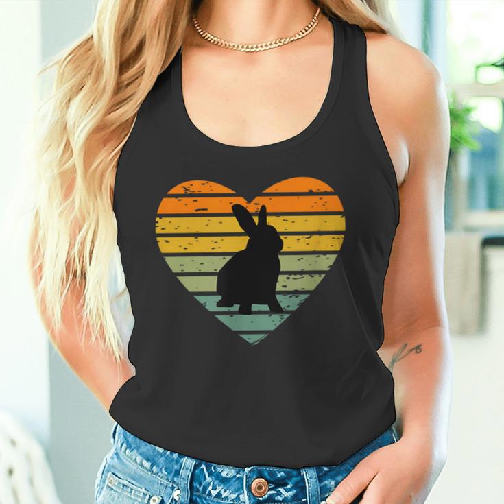 I Love Rabbit Retro Heart Rabbit Fan Tank Top