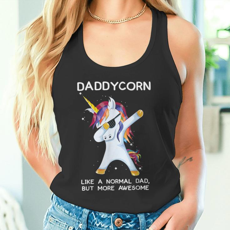 Lustiges Dabbing Einhorn Daddycorn Dab Unicorns Daddy Papa Geschenk Tank Top