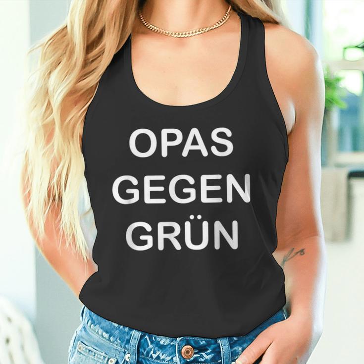 Lustiges Grünes Nein-Danke-Outfit Opas Gegen Grün Tank Top