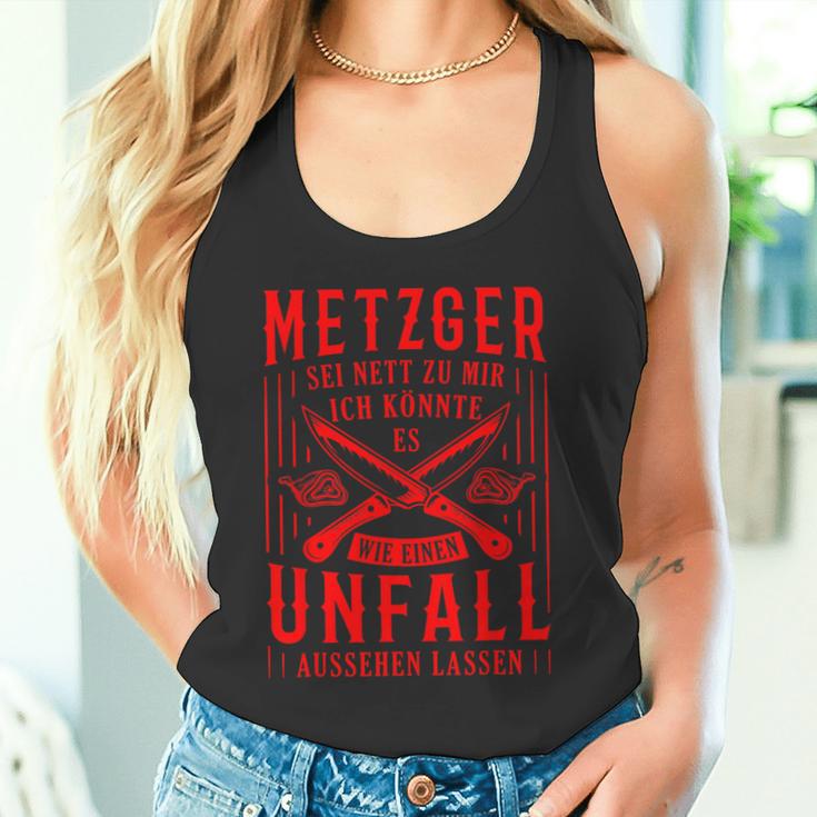 Metzger Sei Nett Zu Mir Fleischer Slogan Butcher Tank Top