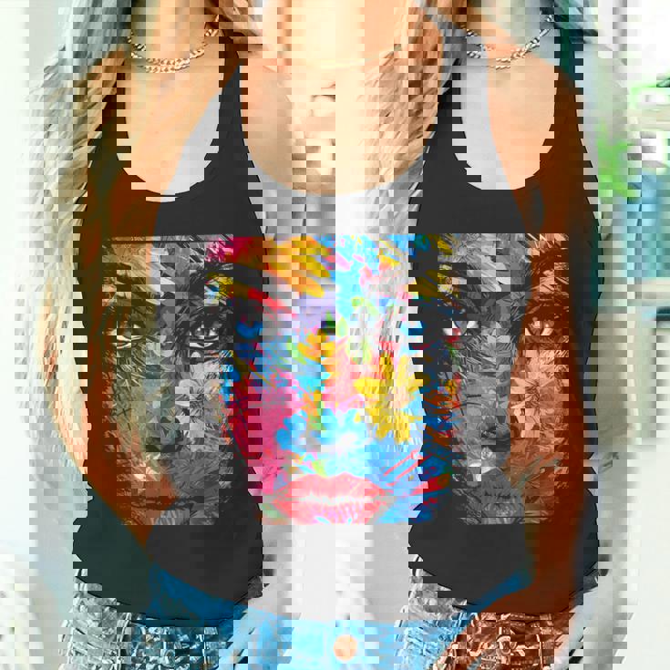 Mujeres Coloridas Flores Abstractas Arte Gráfico Arte Mujeres Camiseta sin mangas