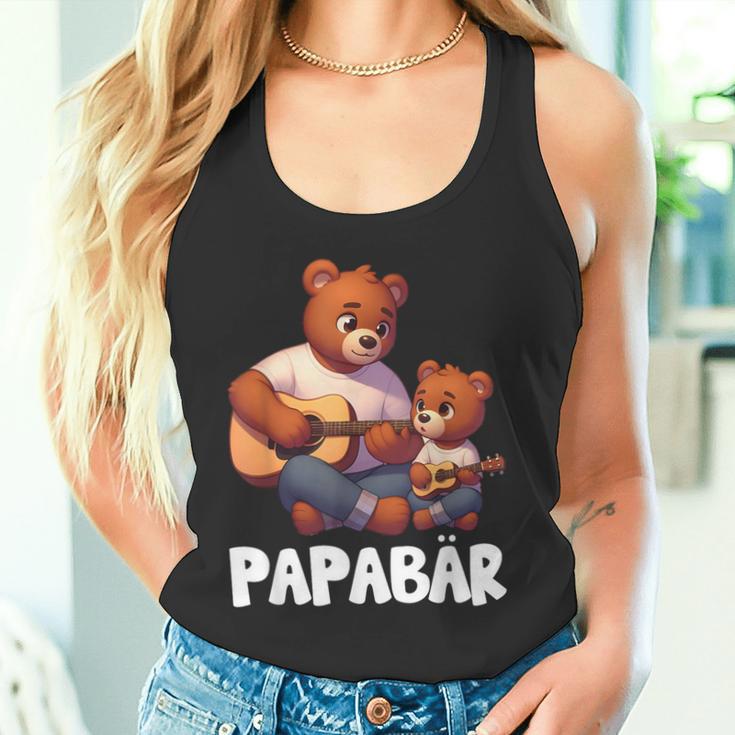 Papa Bärater Tochter Sohn Papa Gitarre Spielenatertag Tank Top