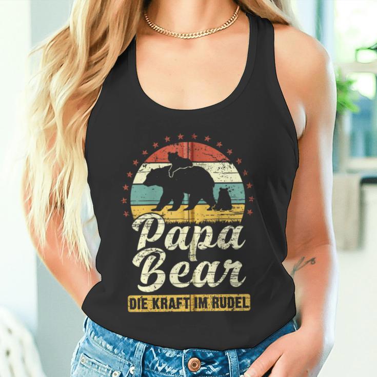 Papa Bear 2 Bären-Welpen Papa 2 Kinderatertag Bär Kapuzenjacke Tank Top