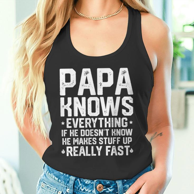 Papa Knows Everythingintage Opa Dad Witzeatertag Tank Top