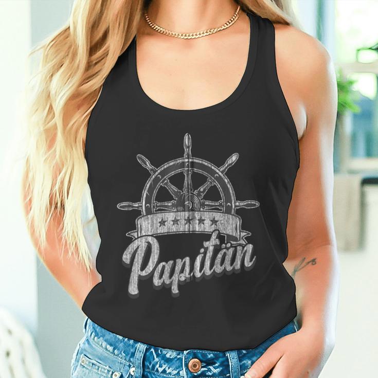 Papitän Papa Seemann Steuerruder Nautisch Kapuzenjacke Tank Top