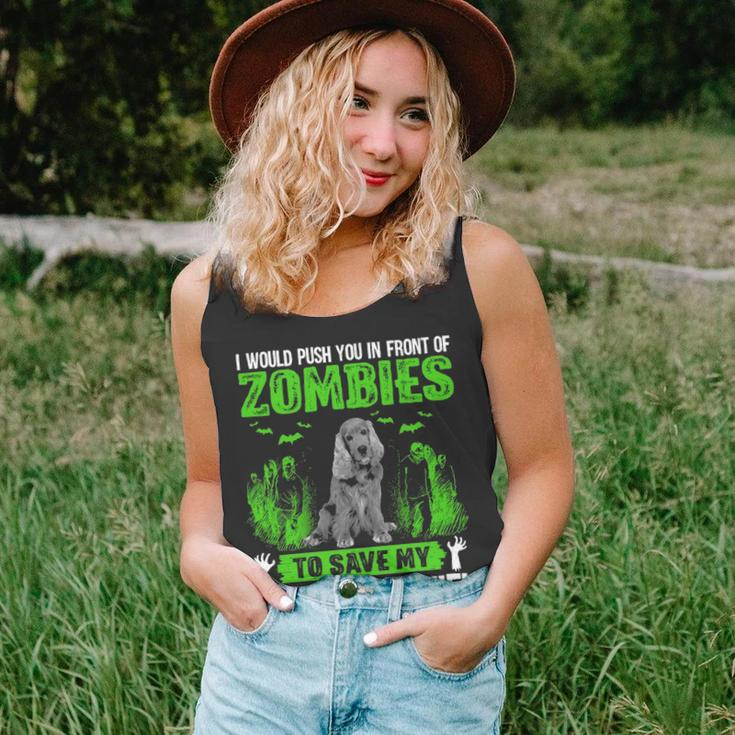 Push You In Front Of Zombies Save Cocker Spaniel Dog Tank Top