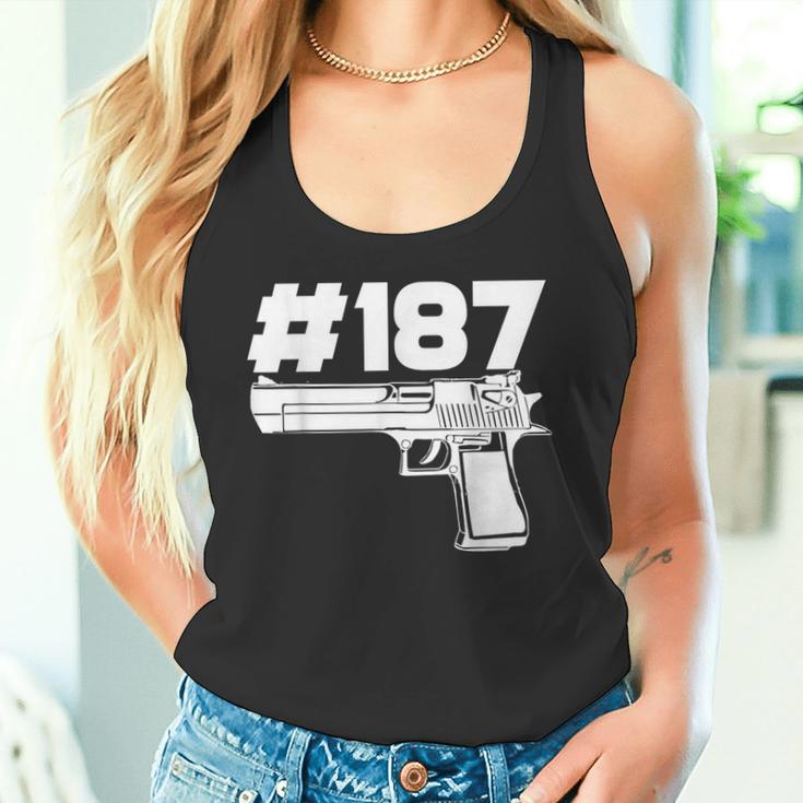 Rapper 187 With Hashtag Ratchet And Gangster Motif Tank Top