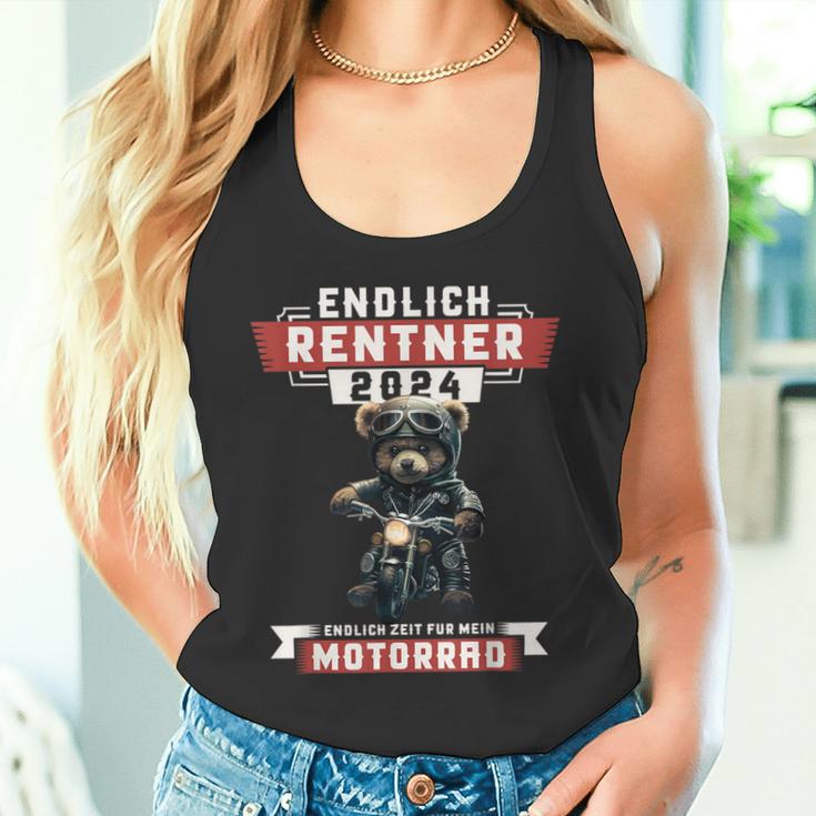 Rente 2024 Pensioner Bear On Motorcycle Biker Tank Top