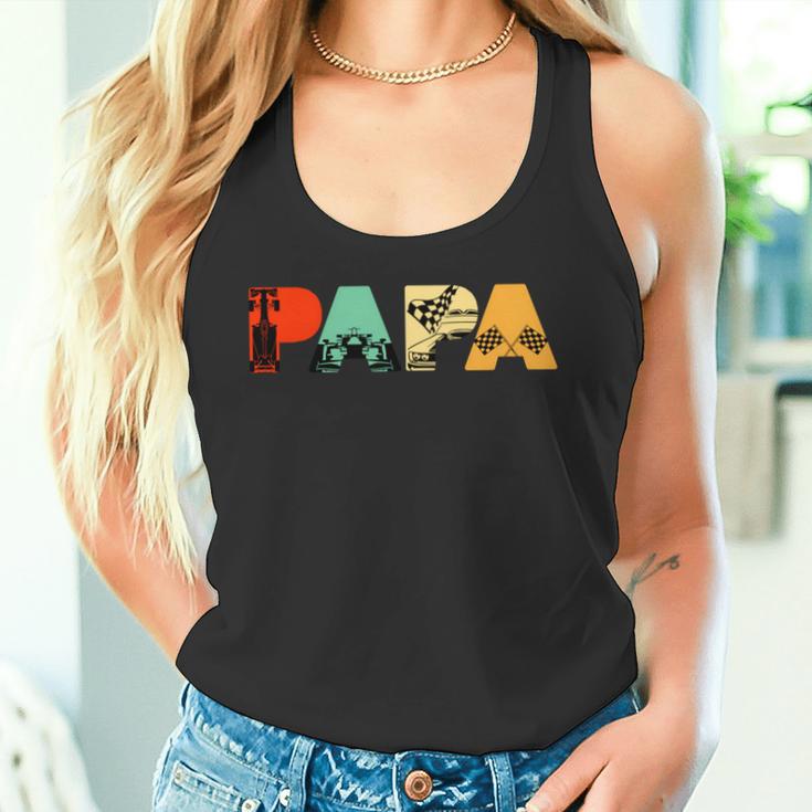 Retro Auto Racer Papa Lustigeintage Papa Auto Racer Tank Top