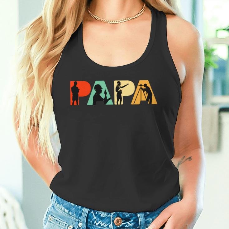 Retro-Bauingenieur Papa Stolzer Bauingenieur Papa Tank Top