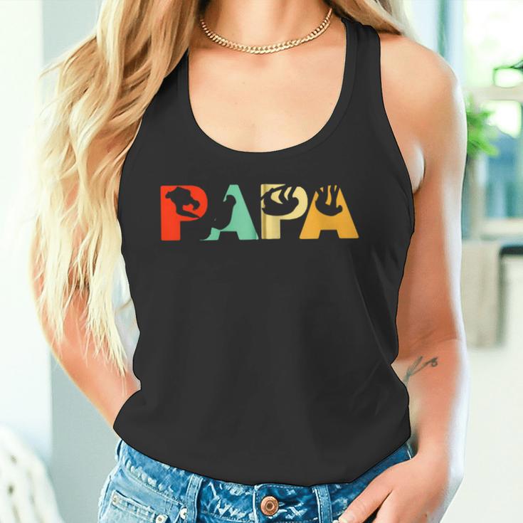 Retro Faultier Papa Lustiger Papa Faultieratertag Kapuzenjacke Tank Top