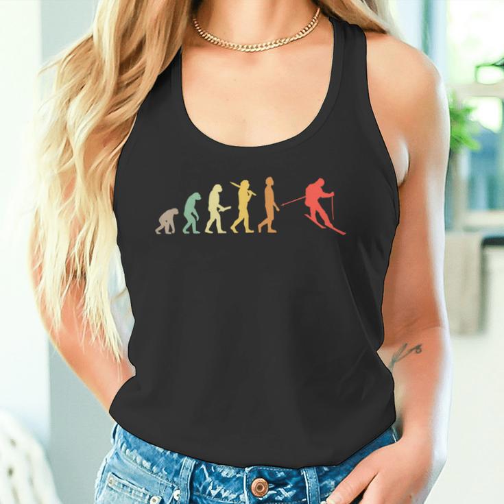 Retro Skiing Evolution For Skiers Tank Top