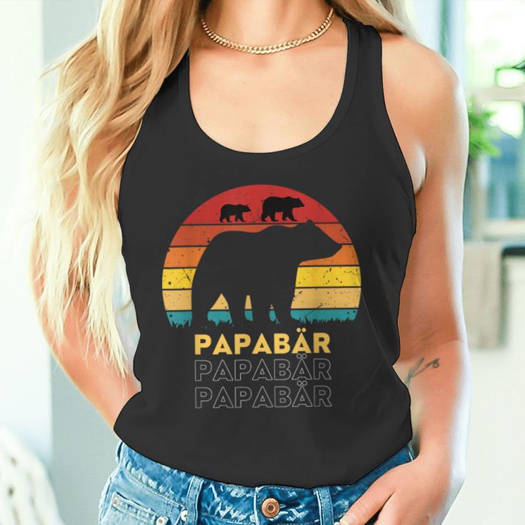 Retroater Baby Sohn Tochter Kinder Bär Papaatertag Tank Top