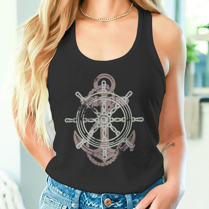 Ruder Anker Steuerrad Segeln Boot Norden Maritimes Tank Top