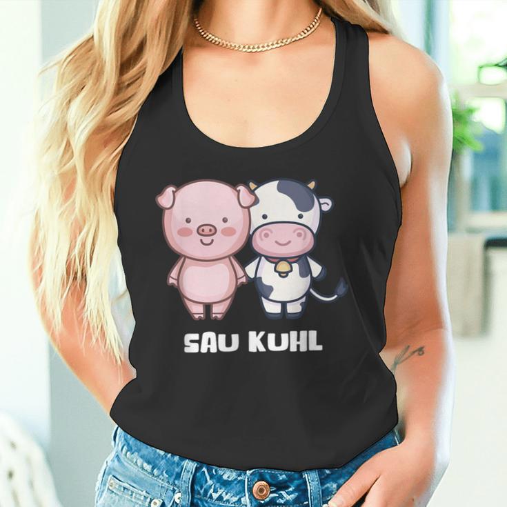 Sau Kuhl Pig Cow Farmers Wortwitz Animals S Tank Top