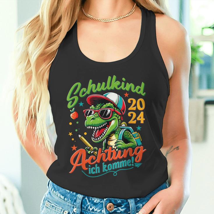 Schulkind 2024 T-Rex Dino Achtung Ich Komme Einschulung Tank Top