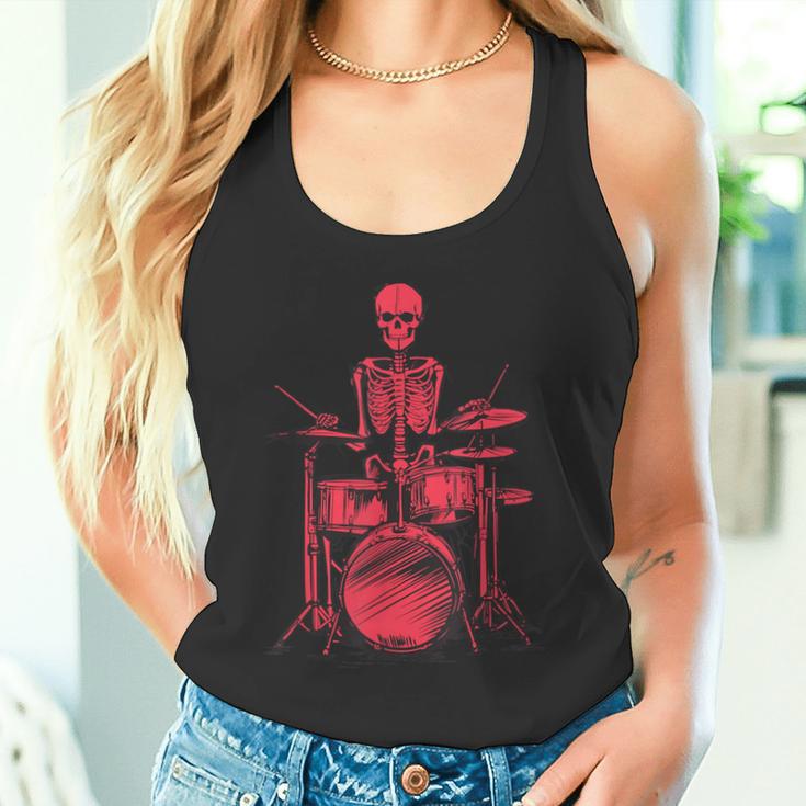 Skeleton Drummer On Drums For Musicians Tank Top