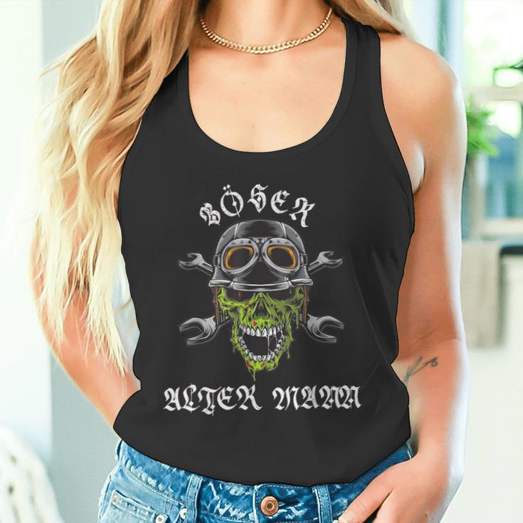 Skull Evil Old Man Biker Skull Tank Top