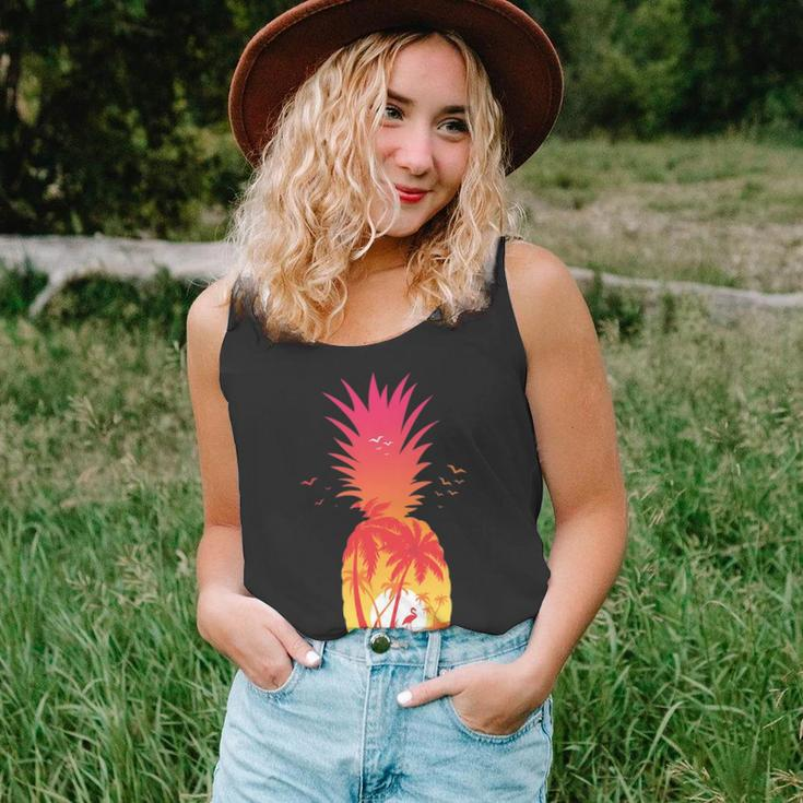 A Tropical Beach A Sunset Relax And Pineapples Tank Top