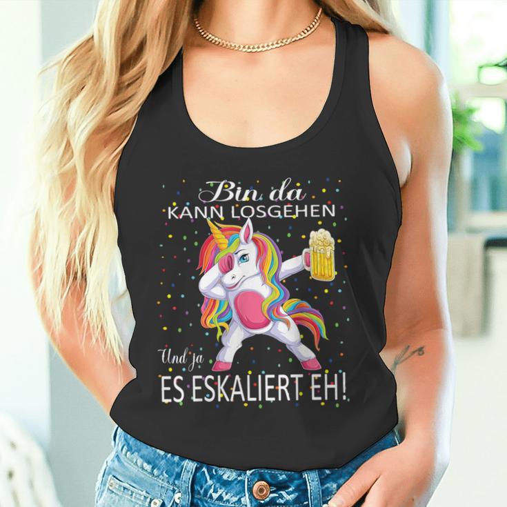 With Unicorn Bin Da Kann Losgehen Und Ja Es Escaliert Eh Tank Top