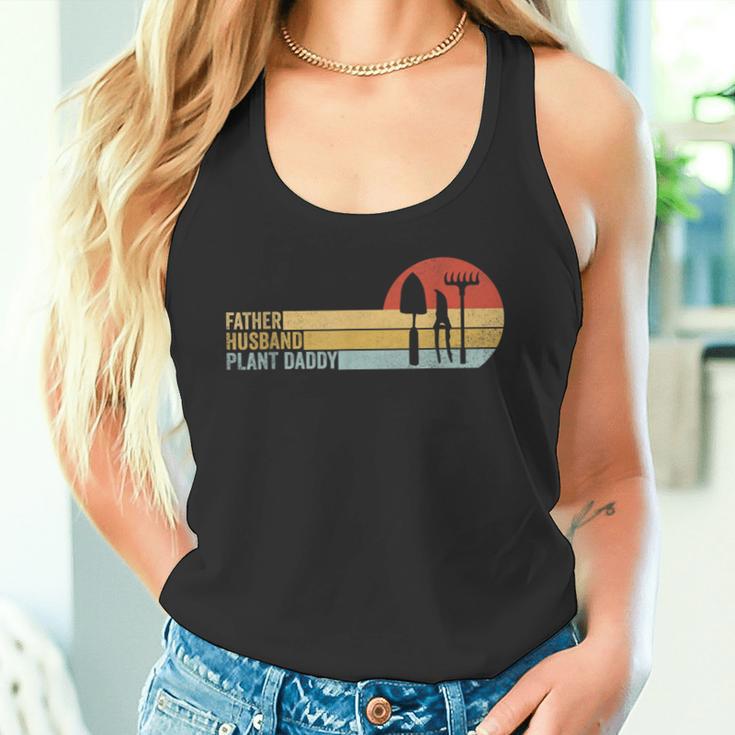 Vater Ehemann Pflanze Papa Garten Retro Sonnenuntergang Gartenarbeit Tank Top