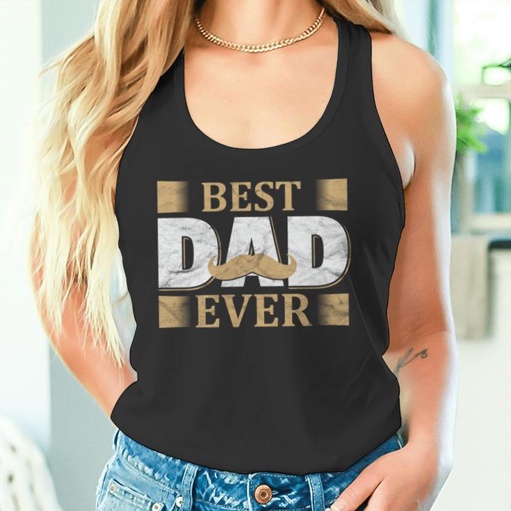 Vatertagaterintage Mustache Best Dad Ever Papa Tank Top