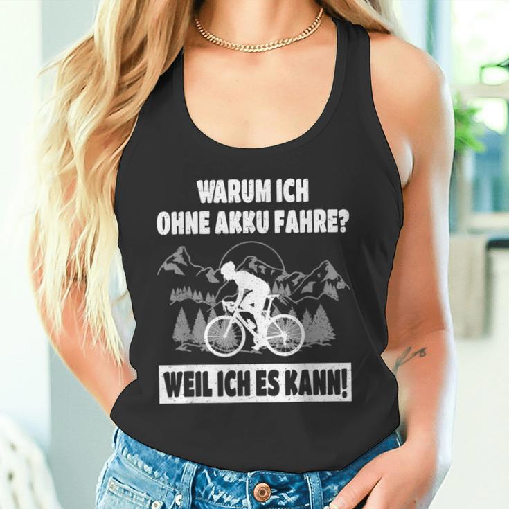 Warum Ich Ohne Akku Fahre intage Cycling Tank Top