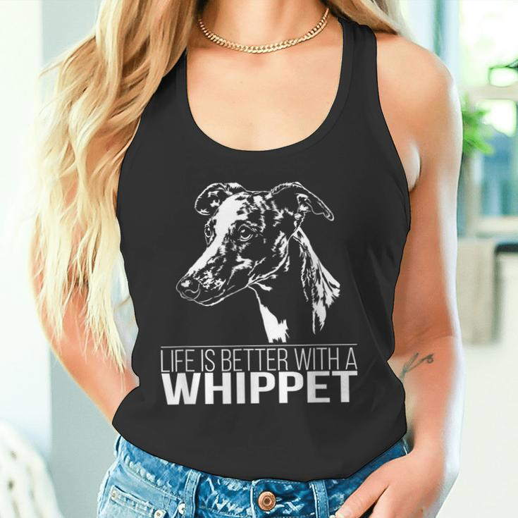 Whippet Life Is Better Greyhounds Dog Slogan Tank Top