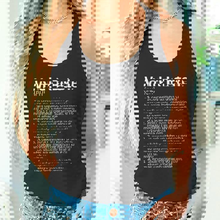 Work Bestie Definition Description Camiseta sin mangas