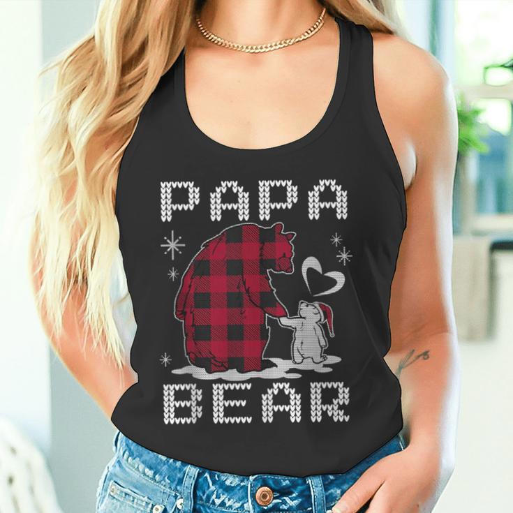 Xmas Papa Bear Pyjama Rot Büffel Plaid Eisbär Weihnachten Tank Top