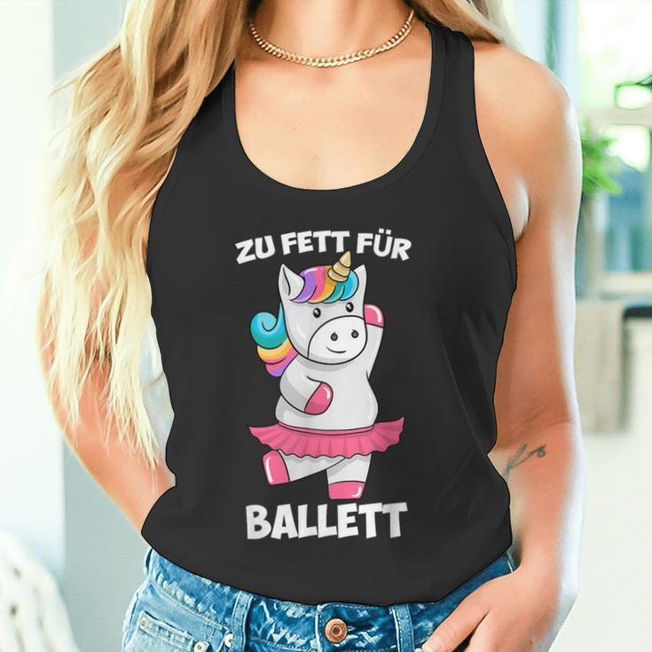 Zu Fett For Ballet Thick Unicorn Fat Unicorn Tutu Tank Top