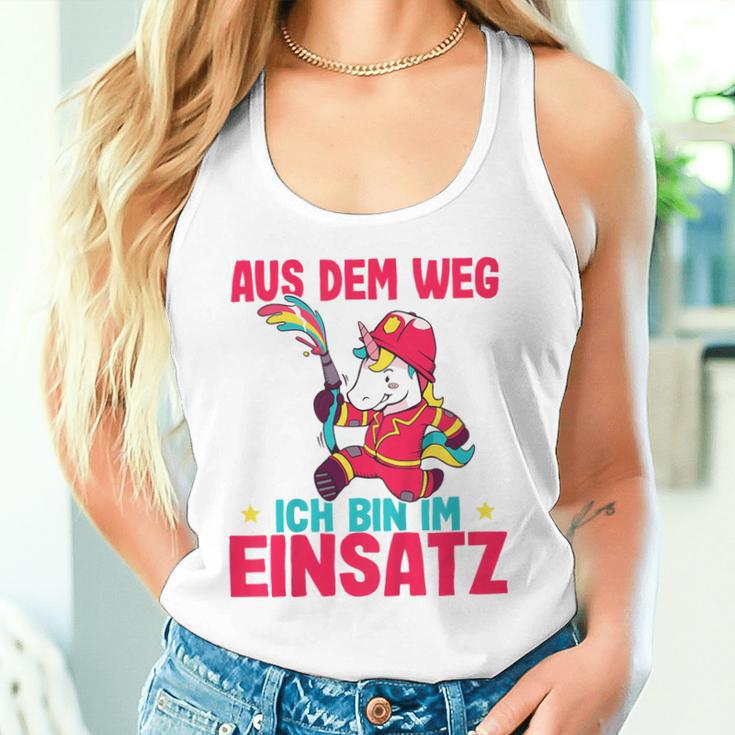 Children's Aus Dem Weg Bin Im Einsatz Fire Engine Unicorn Fire Brigade Tank Top