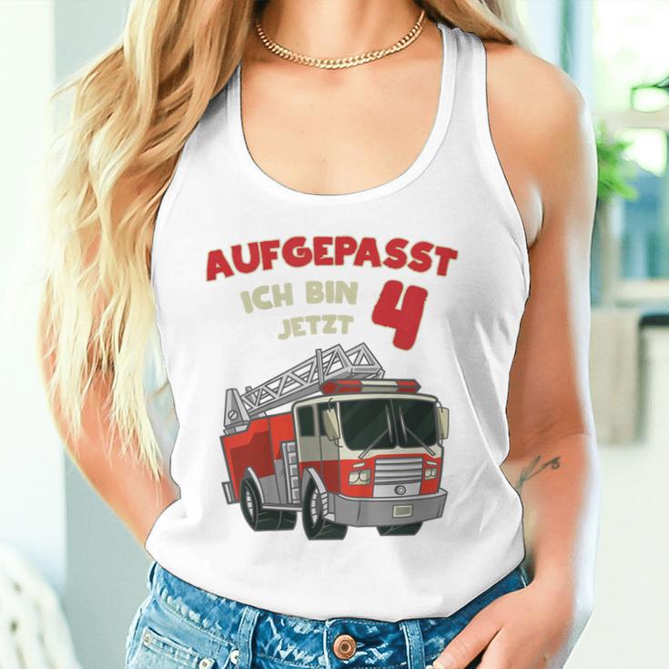 Children's Birthday Feuerwehr Aufgepasst Ich Bin Jetzt 4 Jahre Fire Brigade Tank Top