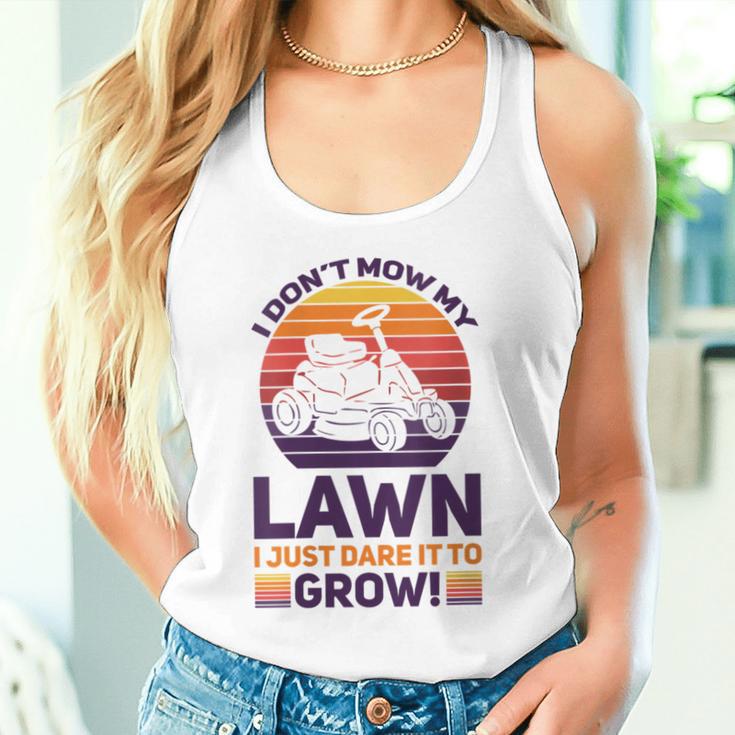 Damen Lustiger Mäher Rasen Bier Papa Landschaftsbau Dare It Wh Mit-Ausschnitt Tank Top