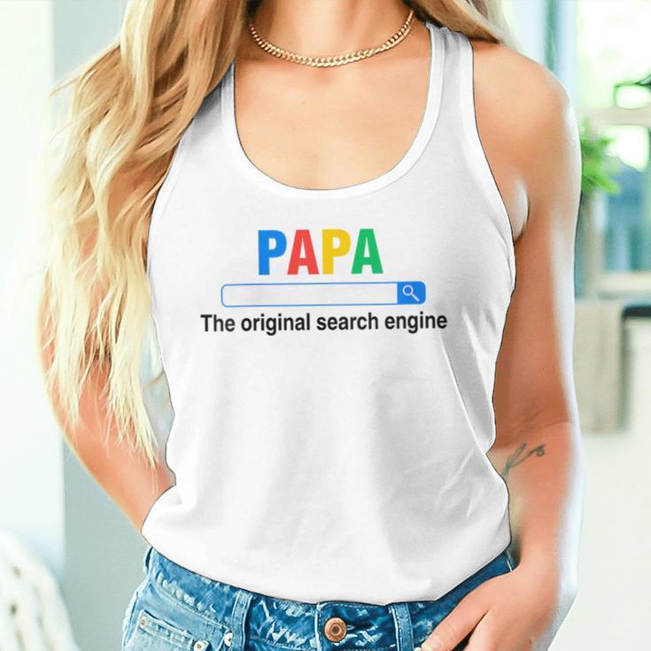 Damen Papa Die Original-Suchmaschine Lustigeratertag Mit-Ausschnitt Tank Top