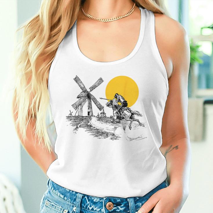 Don Quijote Gegen Windmill Im Sonnenschein Tank Top