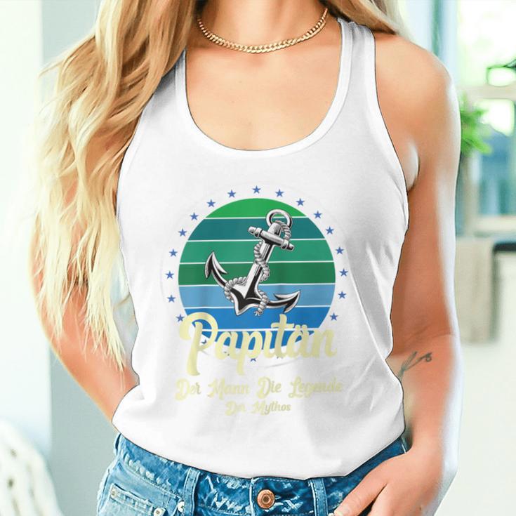 Herren Papitänatertag Bester Papa Anker Norden Kapitänater Papi Raglan Tank Top