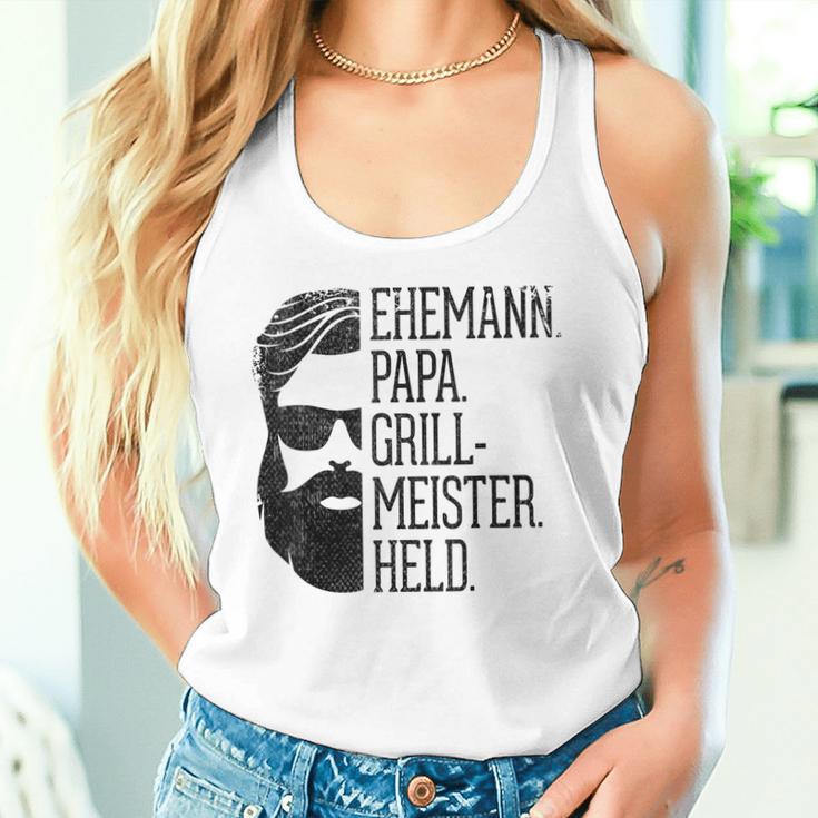 Husann Papa Grillmeister Held Griller Dad Grandpa Gray S Tank Top