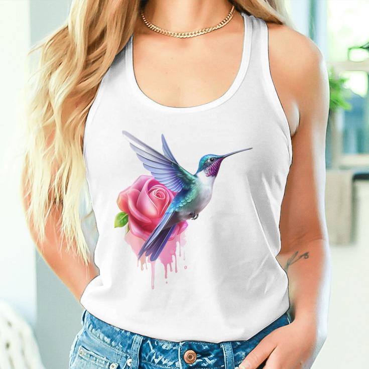 Kolibri-Kunst Rose Tier Bunte Grafik Kolibri Tank Top