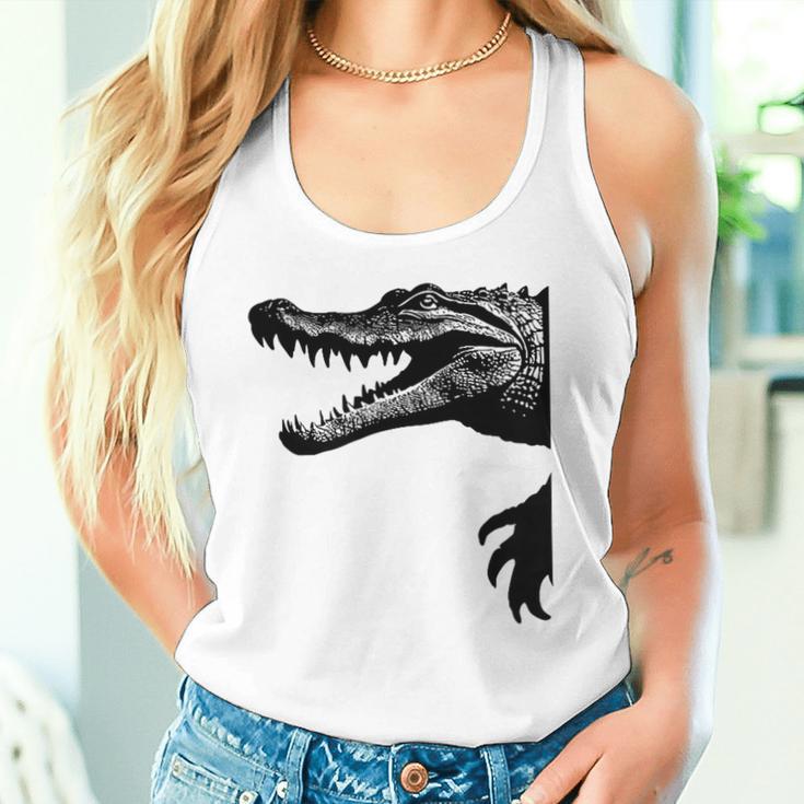 Krokodil Silhouette Mit Kralle Fun Mitgebsel Füratertag Tank Top