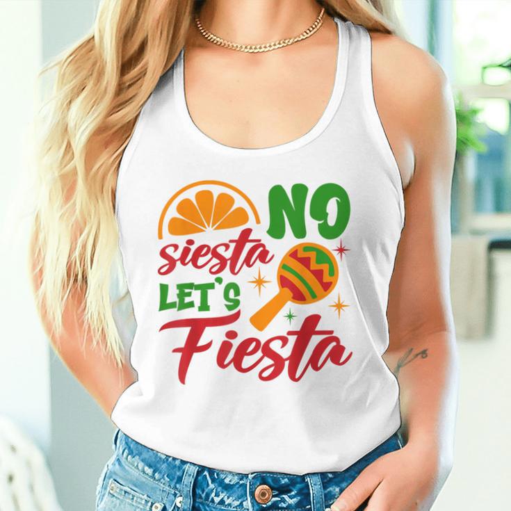 No Siesta Let's Celebrate Mexican Maracas Sombrero Tank Top