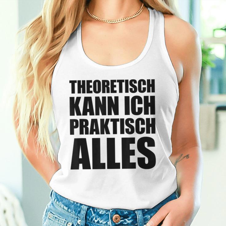 Theoretisch Kann Ich Praktisch Alles Blue Tank Top