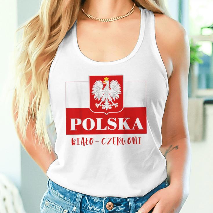 Polska Bialo-Czerwoni Polnische Flagge Polnisches Emblem Weißer Adler Tank Top