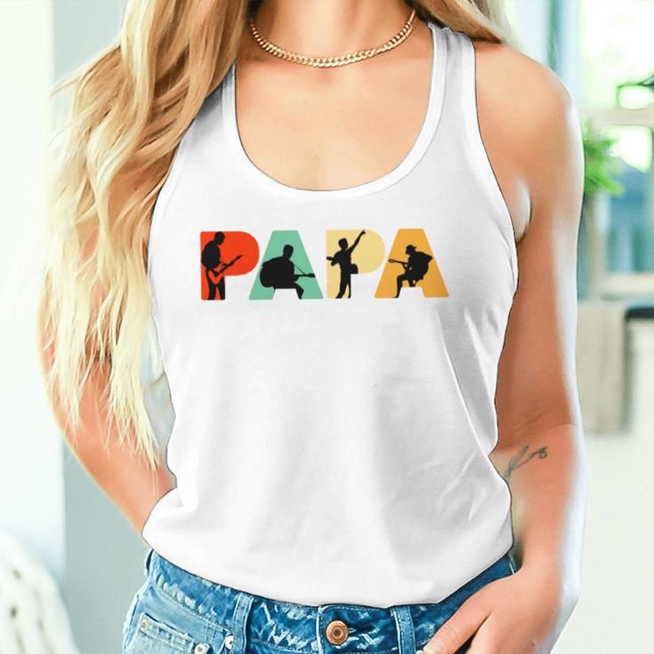 Retro Gitarre Papa Lustiger Papa Gitarrenspieler Tank Top