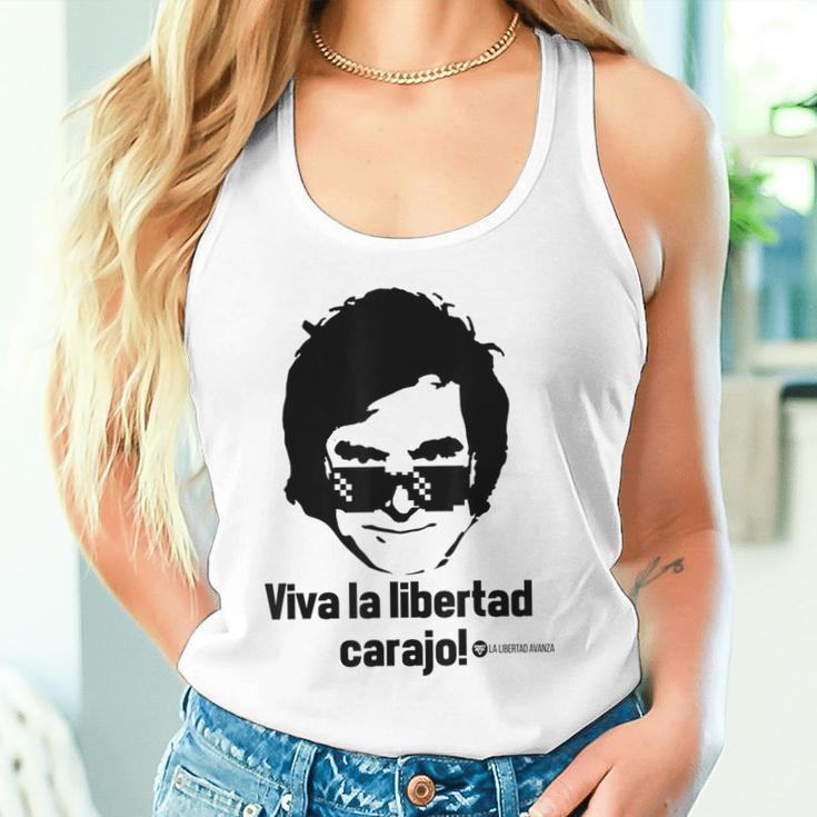 Viva La Libertad Carajo La Libertad Avanza Javier Milei Gray Tank Top