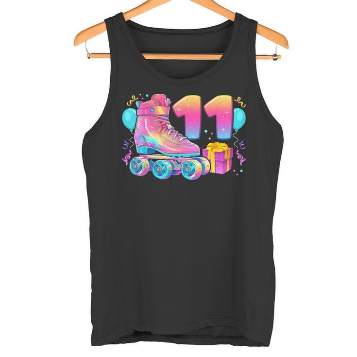 11º Cumpleaños Niña 11 Años Patines Número 11 Camiseta sin mangas