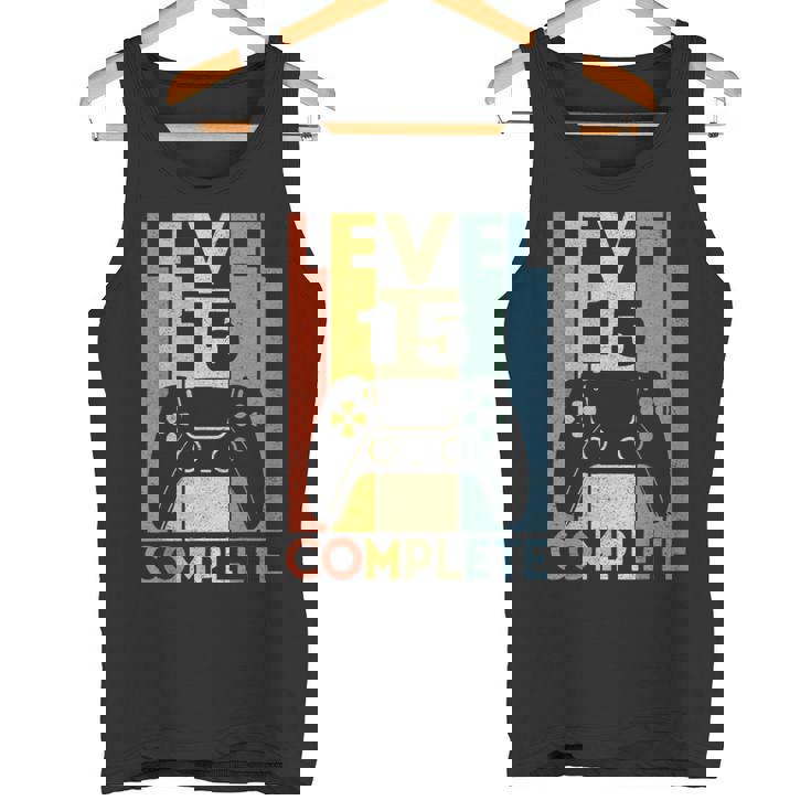 15 Años Cumpleaños Niño Niña Chico Chica Regalo Level 15 Camiseta sin mangas
