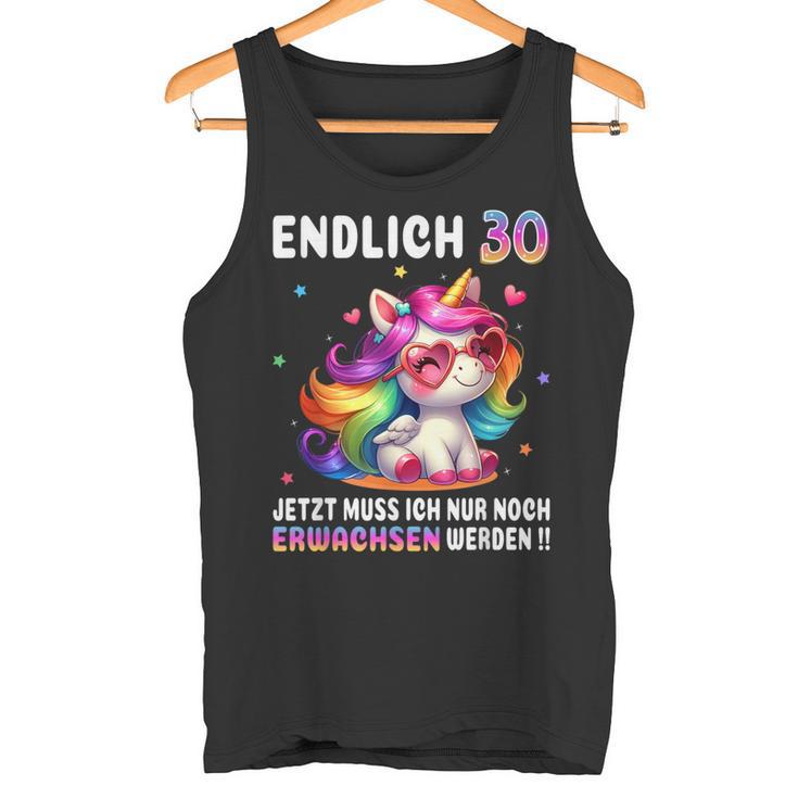 30 Geburtstag Geschenke Frau 30 Jahre Einhorn Party Outfit Tank Top